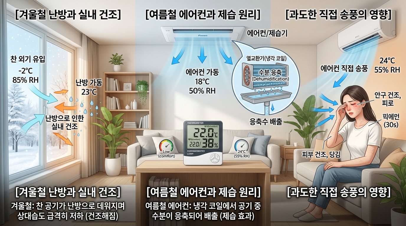실내 공기가 건조해지는 뜻밖의 이유와 건강에 미치는 영향