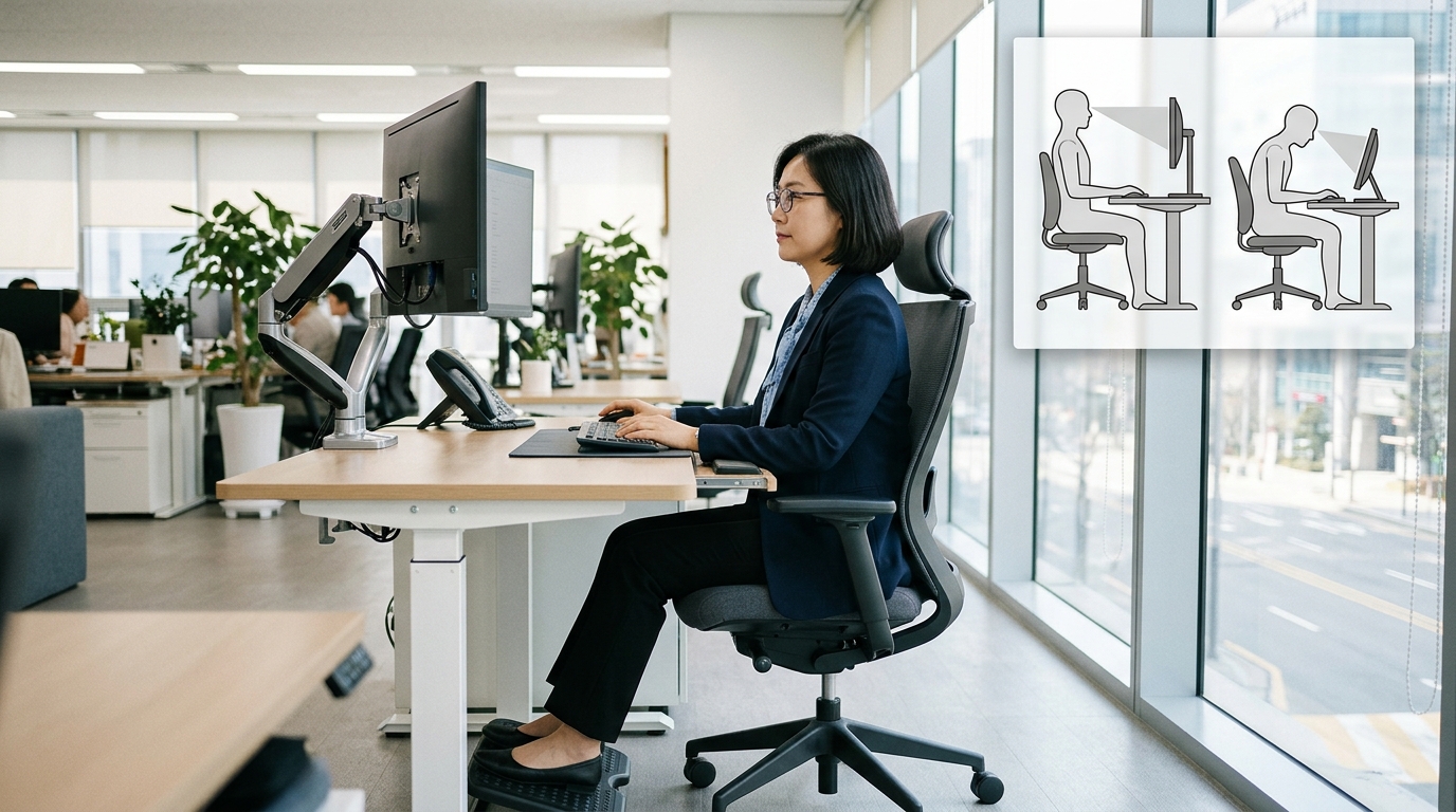 사무직 현대인의 고질병, 거북목과 어깨 결림의 진짜 원인과 해결책